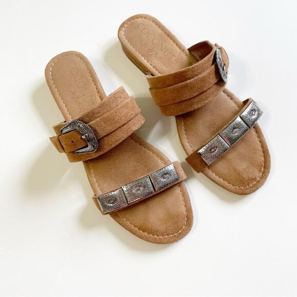 Coconuts by Matisse Tan Faux Suede Western Sandal - Picture 1 of 8